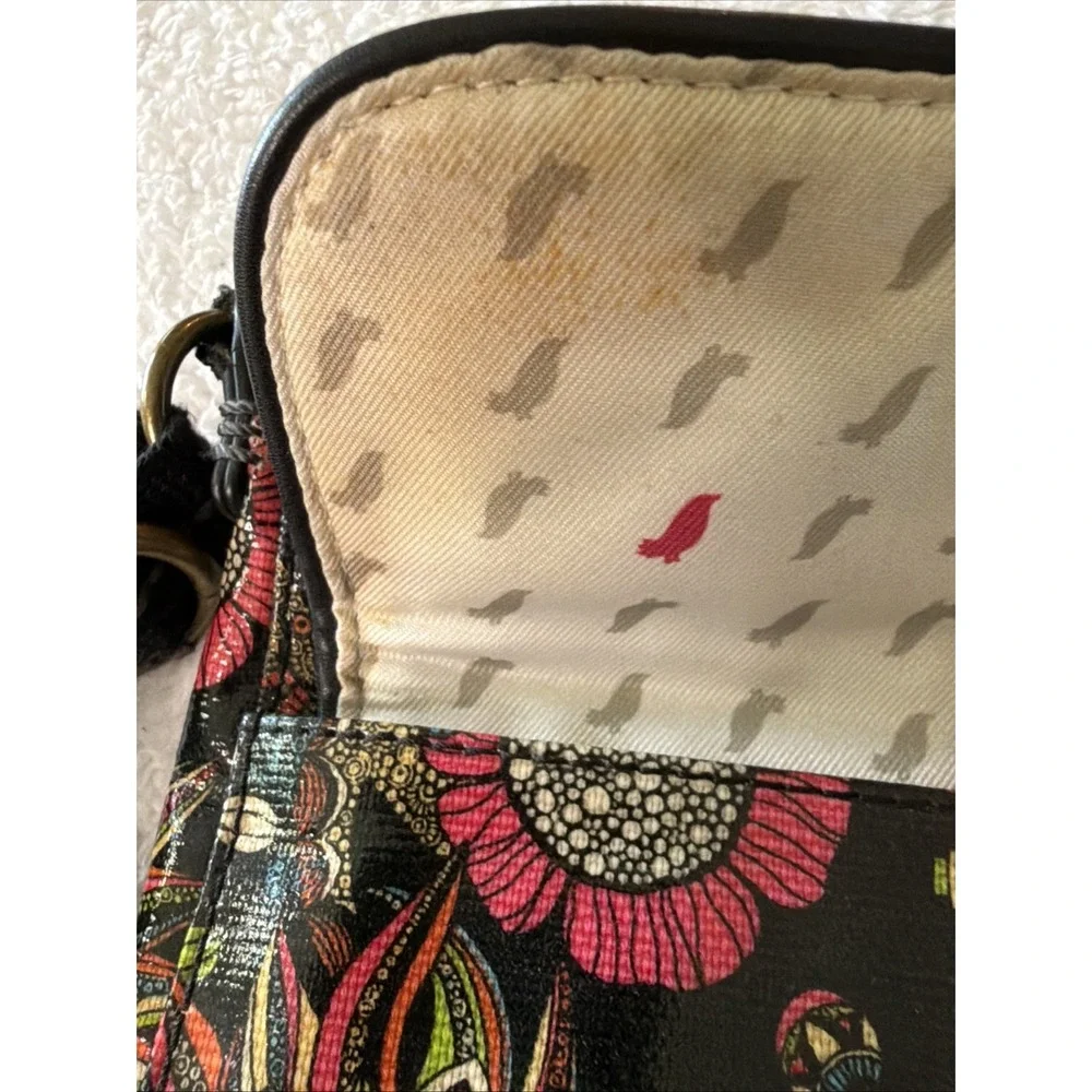 Sak Roots Purse Crossbody Bag Coated Eco Twill Floral Print Multicolored